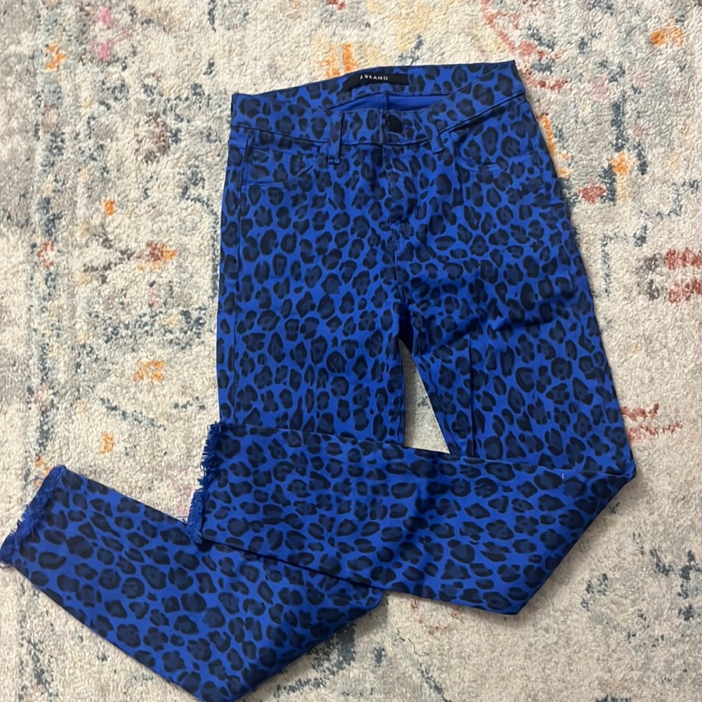J brand Colbat Blue Cheetah Skinny Jeans size 25